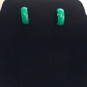 Green Hoop Earrings